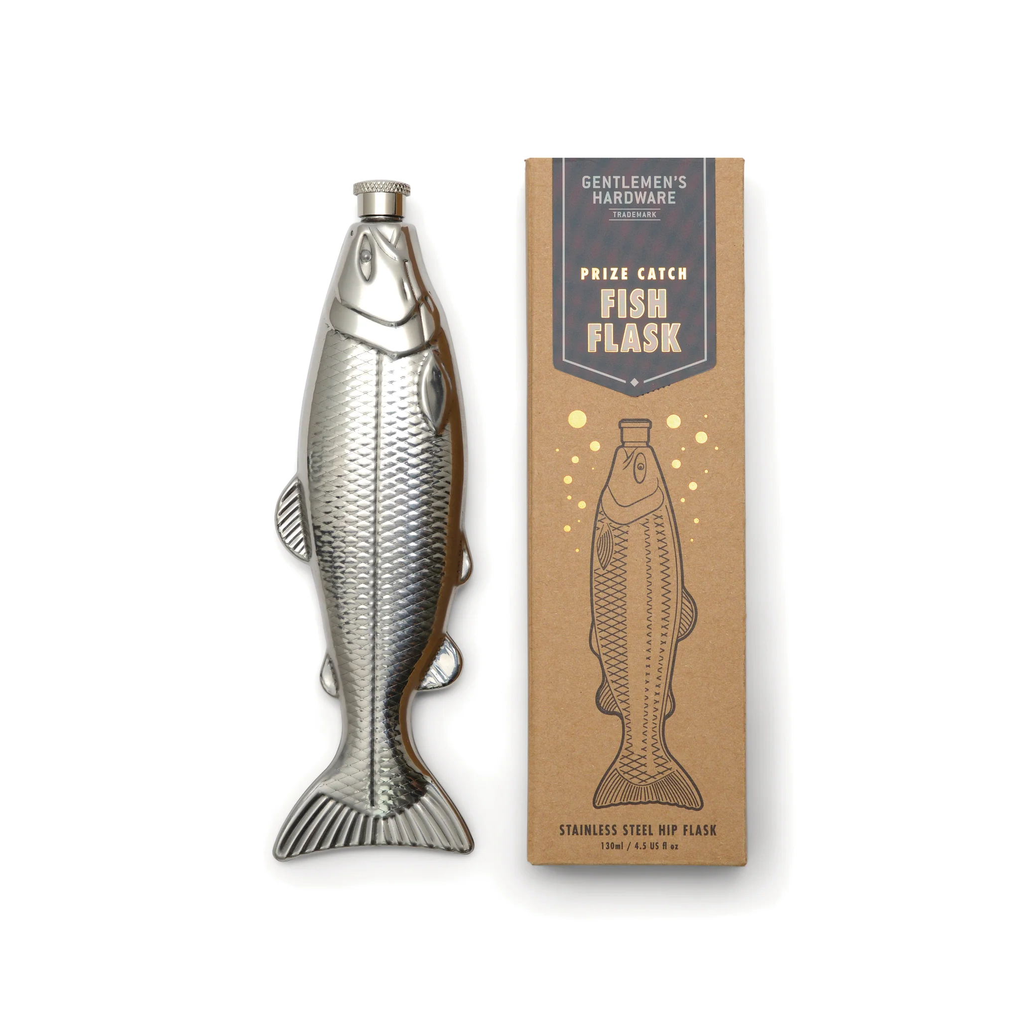 Natural Fish Hip Flask Prestigious