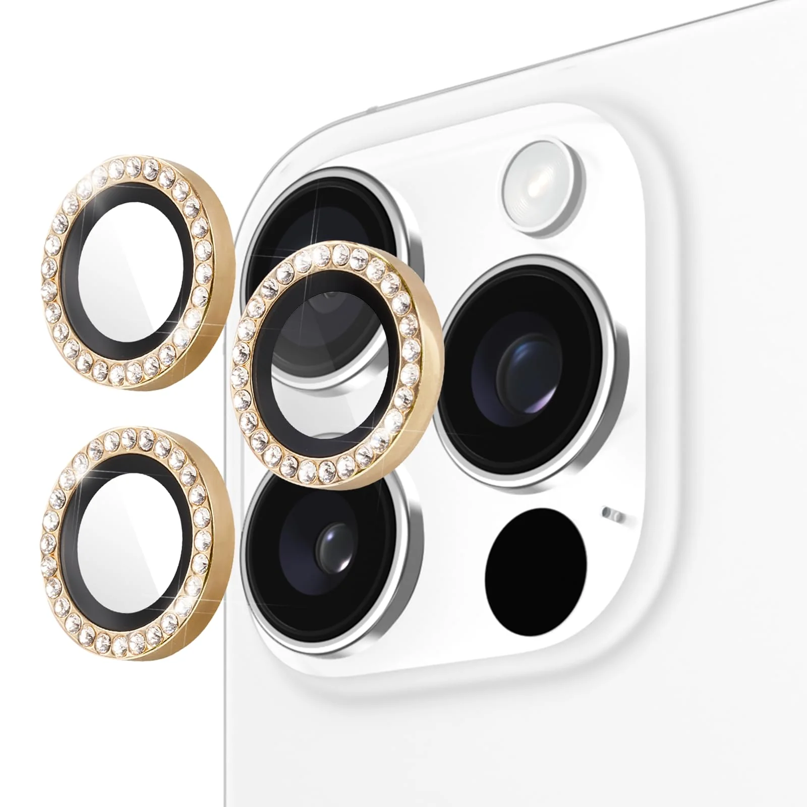 Breathable kate spade new york iPhone 16 Pro Max iPhone 16 Pro Camera Lens Protector with Aluminum Ring - Set in Stone Gold Environmentally Friendly