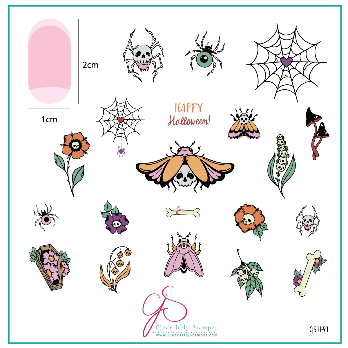Responsible Goth Moth CjSH-91 - CJS Medium Stamping Plate Elegant