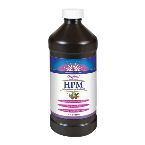 Natural Heritage Store Hydrogen Peroxide Wintermint Mouthwash for Daily Oral Care 16Oz 473ml Healthy