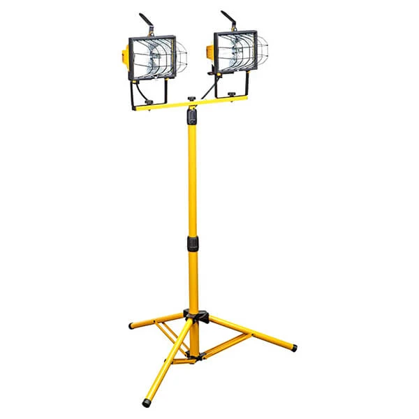 Long-Lasting Dual Floor Standing Halogen Work Light On Stand Carefully Designed