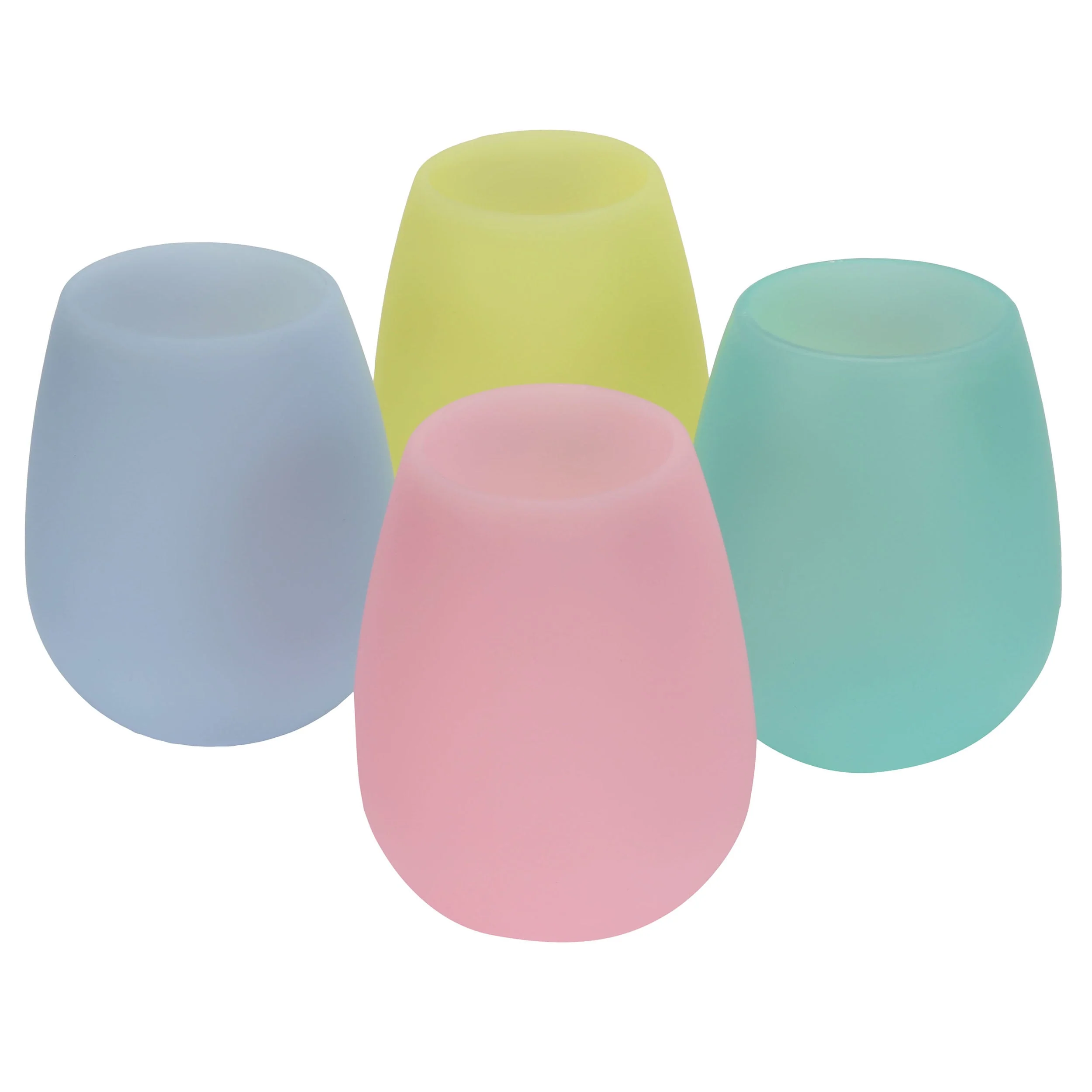 Casual Vino Ninja Shatterproof Silicone Stemless Glasses - 4 pack multicolor Contemporary