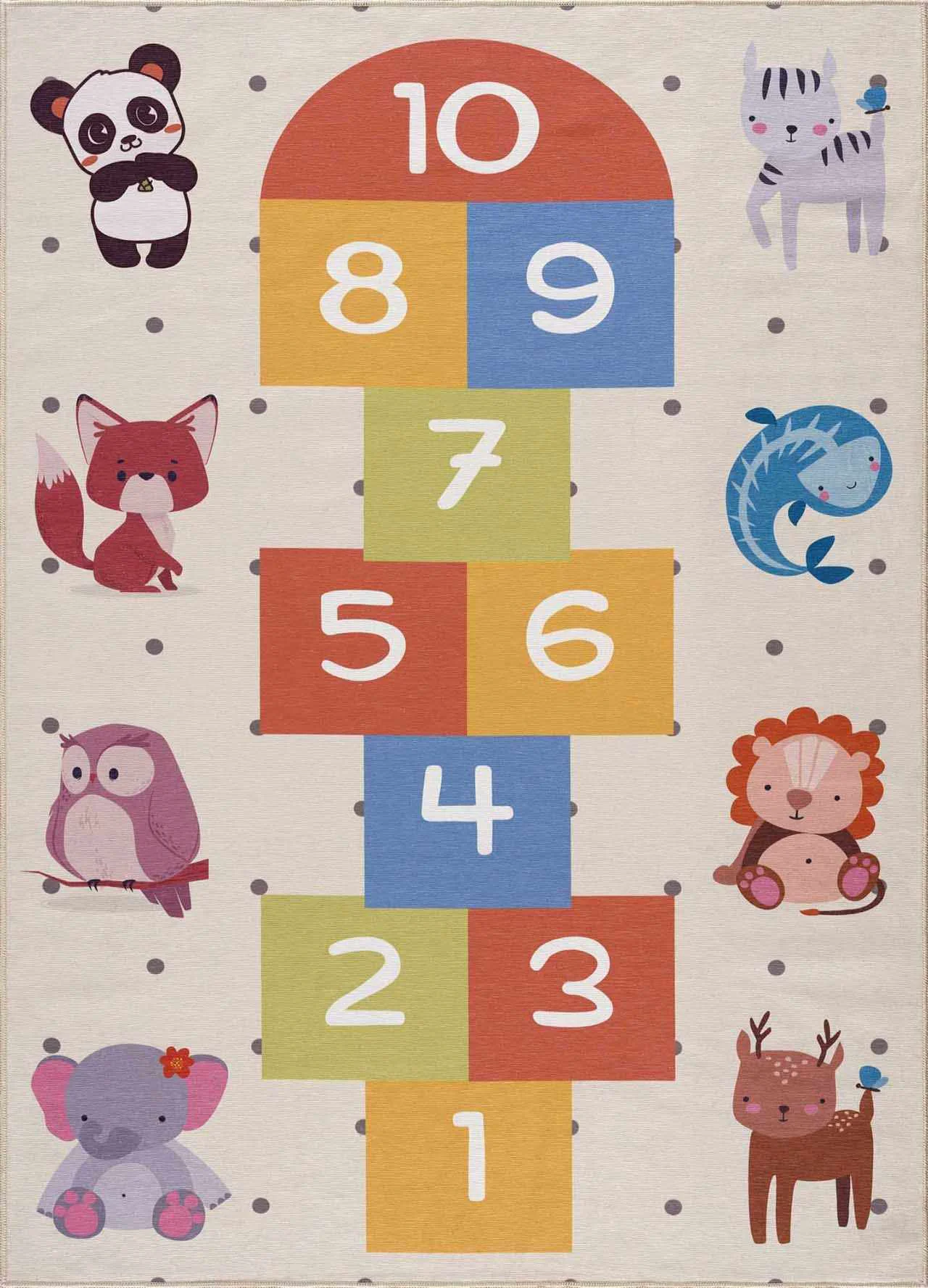 Refined Lundy Kids Hopscotch Colorful Washable Area Rug Innovative
