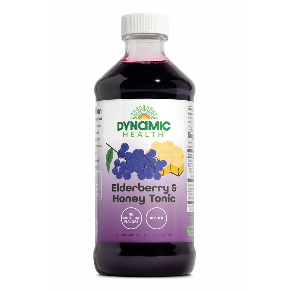Top-Quality Dynamic Health Elderberry and Honey Tonic with Antioxidants 8 Oz Responsible