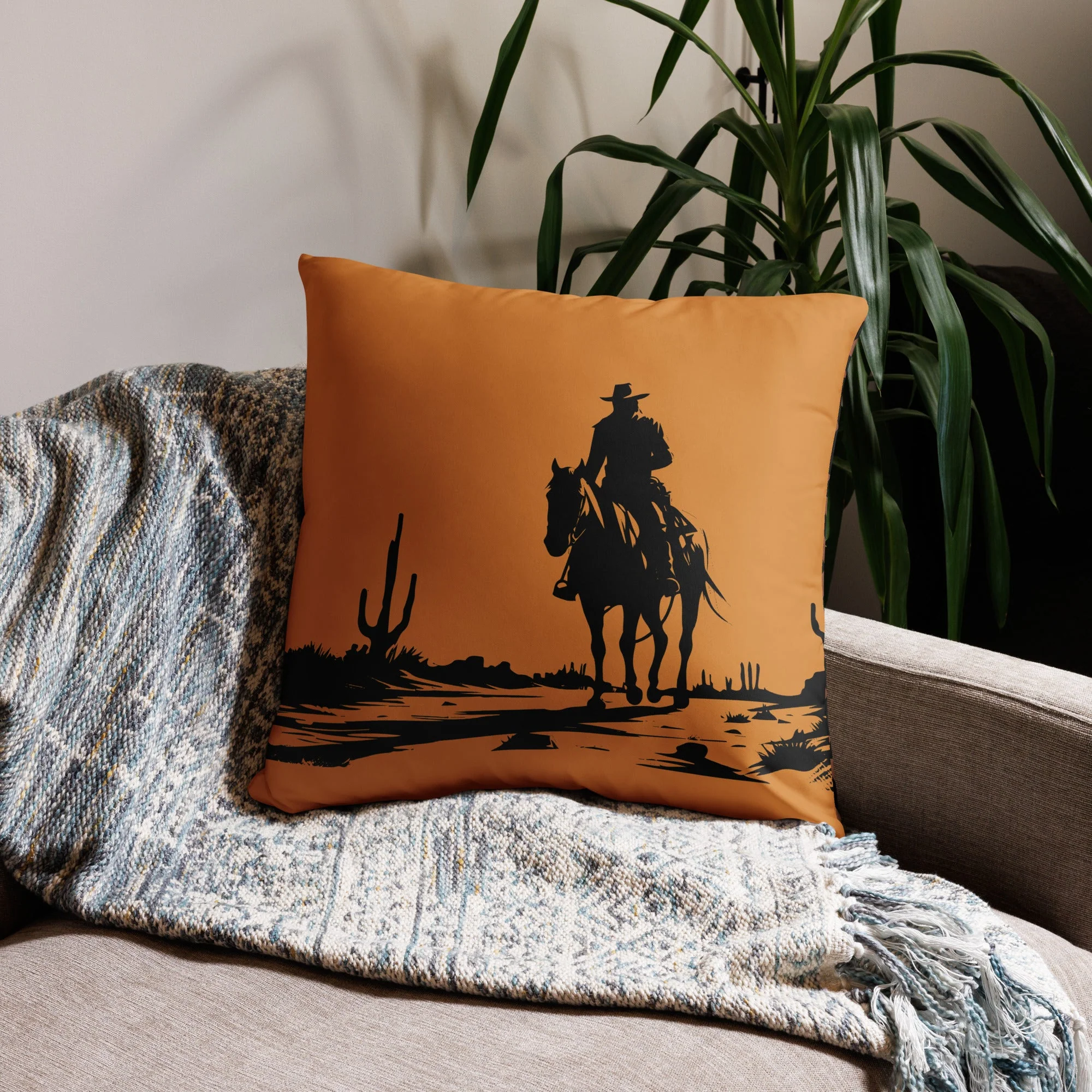 Genuine Desert Cowboy Large Basic Pillow Classic