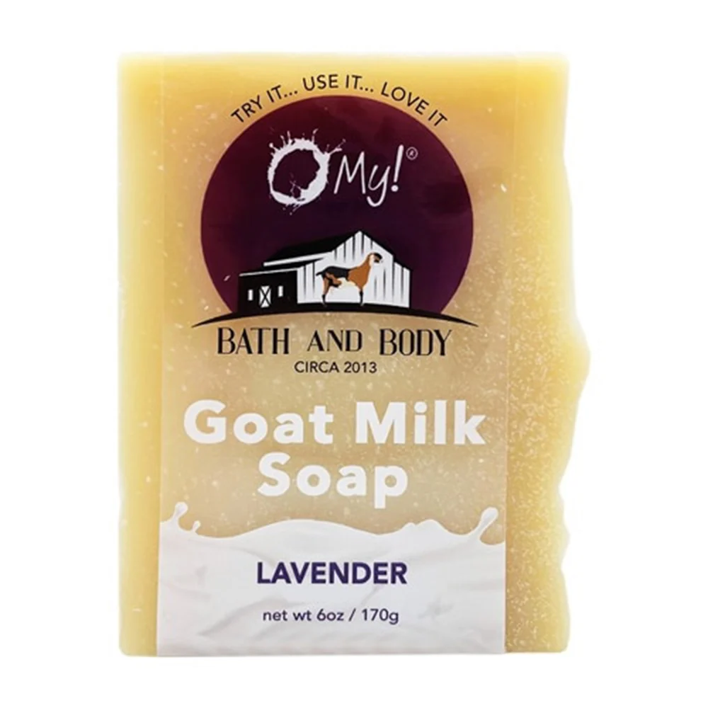 Versatile O My Goat Milk Essential Oil Bar Soap Lavender for Cleansing and Soothing Skin 6Oz 170g Organic