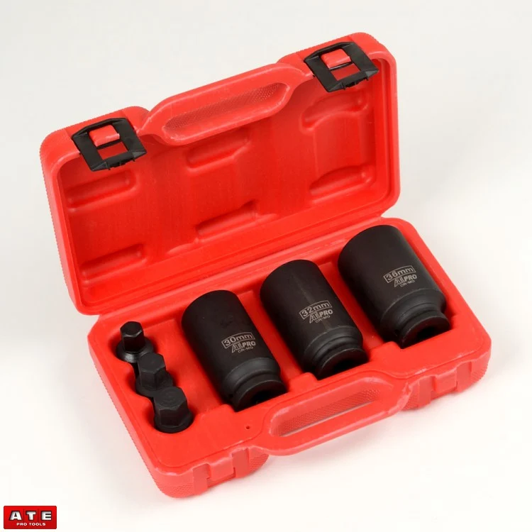 Clean 3pc 1 2 Drive Metric Shaft Hub Nut Impact Socket Set Official