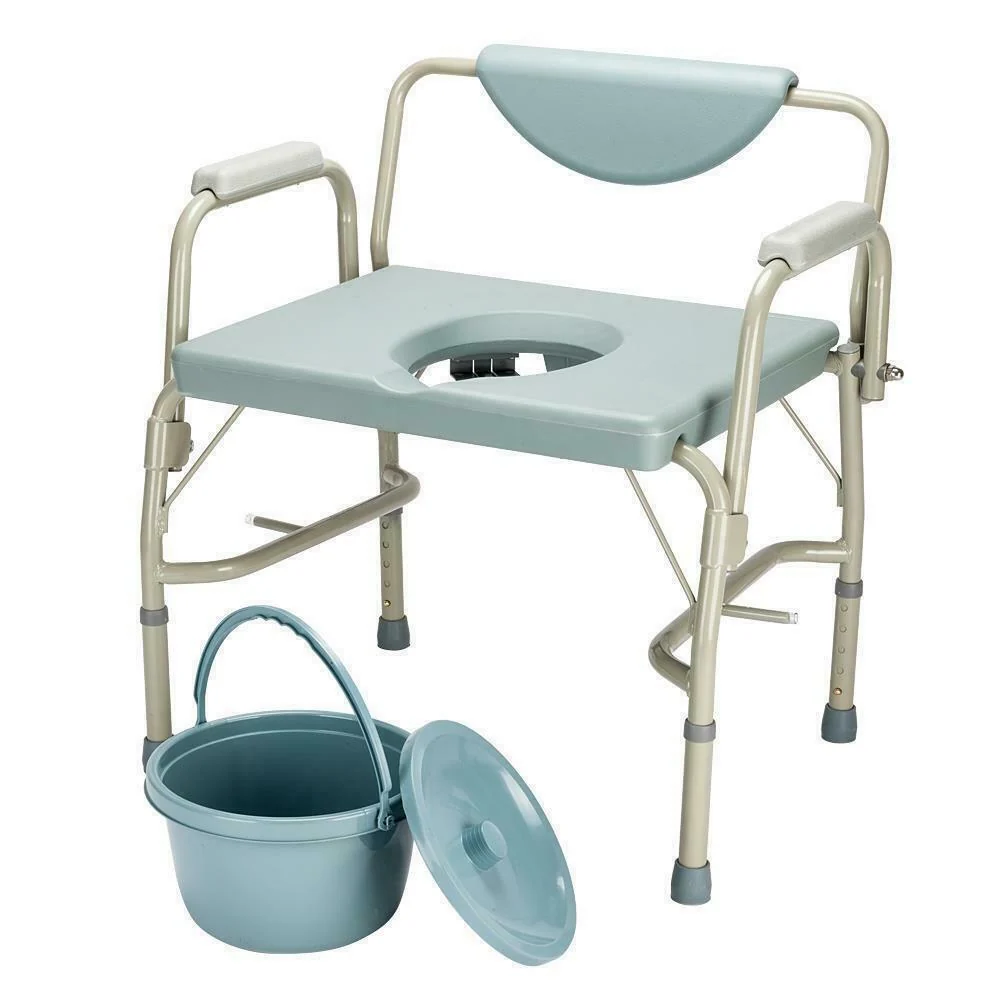 Premium Large Adult Bedside Commode Potty Toilet Chair Minimalist