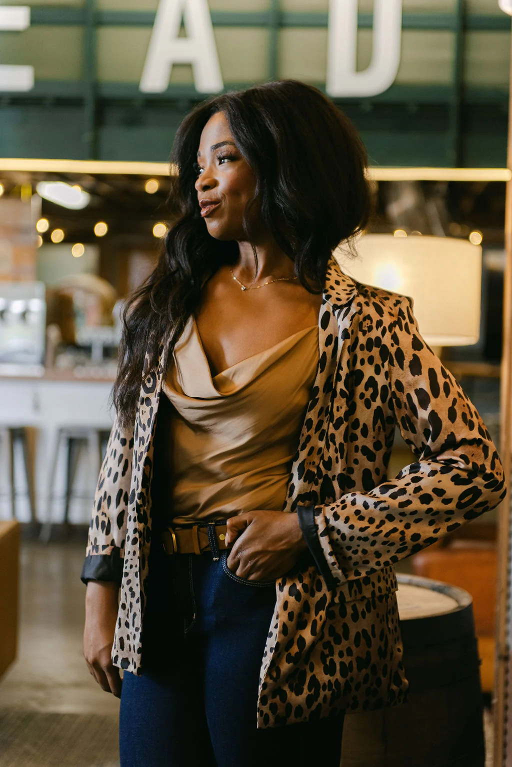 Refined MISA Los Angeles Dionne Jacket in Leopard Print Fast