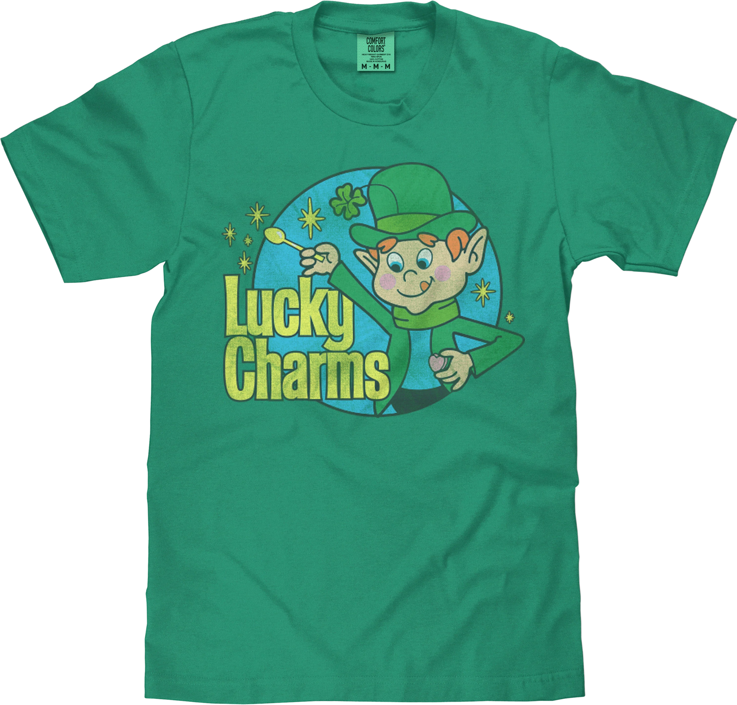 Contemporary Tee Luv x Comfort Colors 70s Lucky Charms Ce Leprechaun T-Shirt - Grass Green Premium