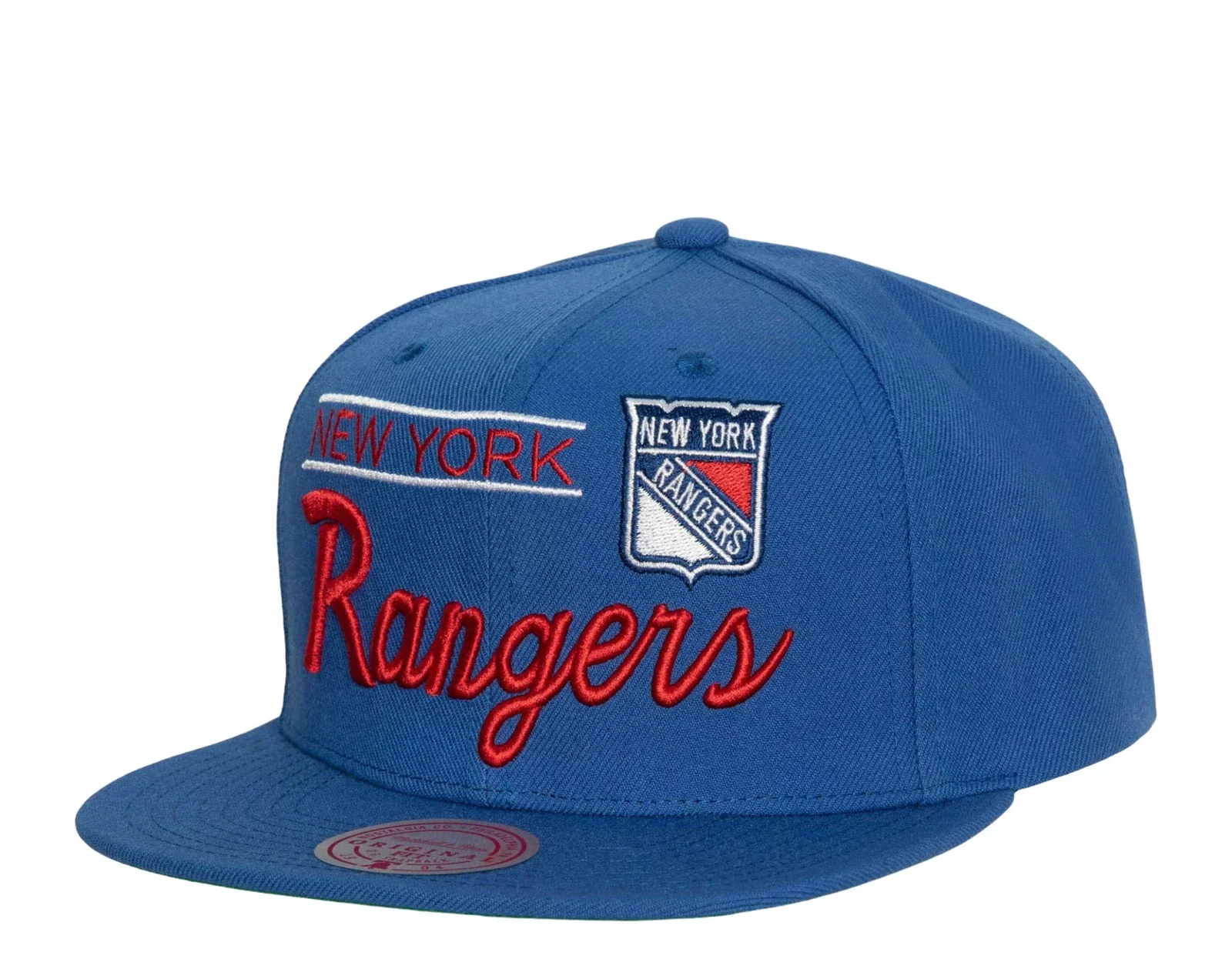 Crafted Mitchell Ness Men's NHL Retro Lock Up Snapback Rangers Snapback Caps Flexible