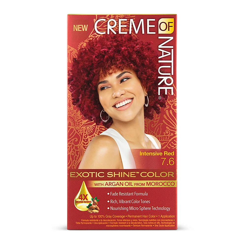 Sophisticated Creme of Nature Exotic Shine Permanent Hair Color With Argan Oil Intensive Red 7.6 1 Ea Official