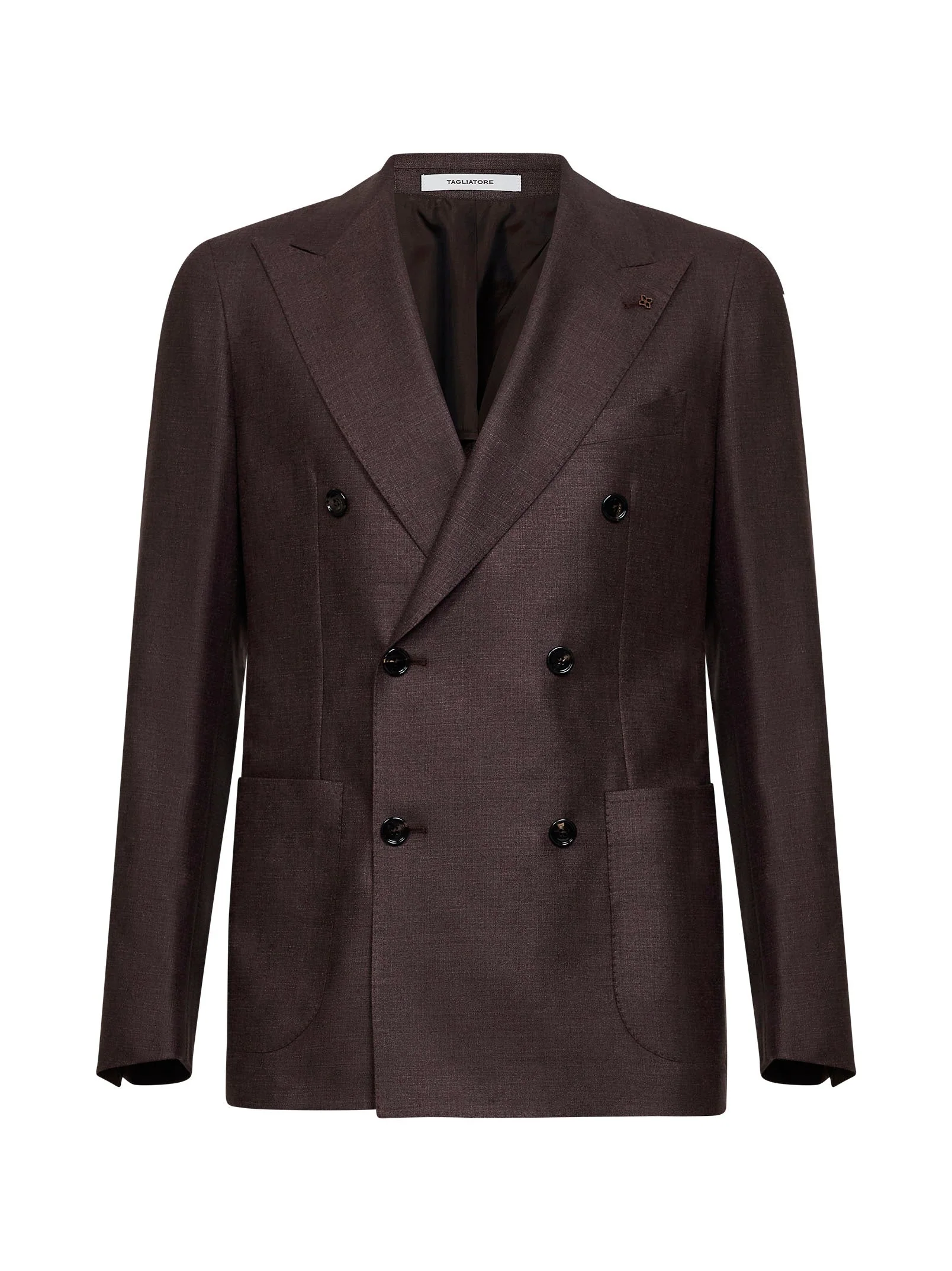 Fashionable Blazer Vesuvio Dark Brown Silk-Wool Safe