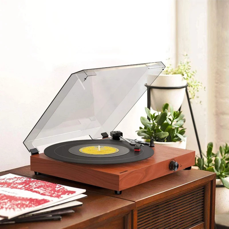 Exclusive Portable Wooden Retro Bluetooth Vinyl Record Player Expertly Made