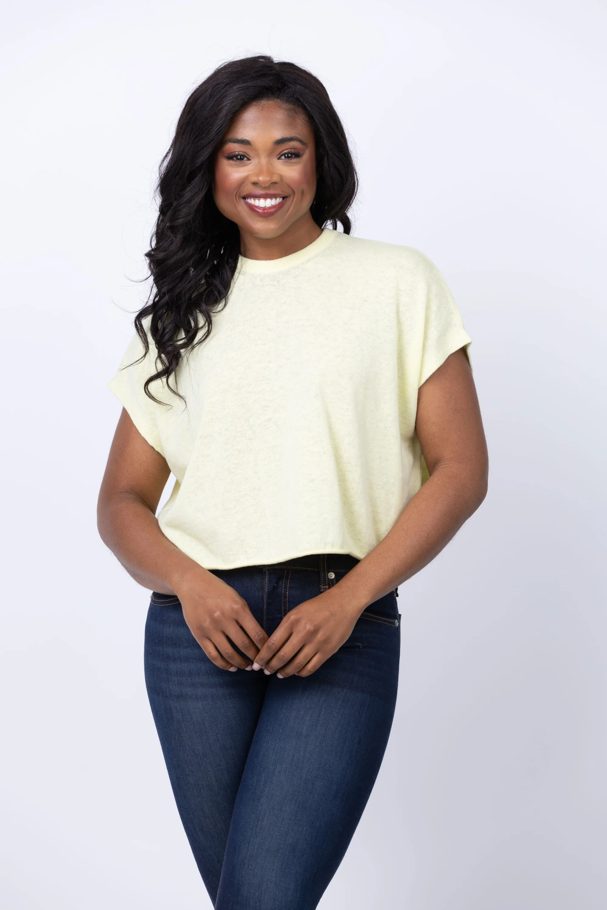Smart White Warren Organic Cotton Blend Easy T-shirt In Lemon Sorbet Next-Generation