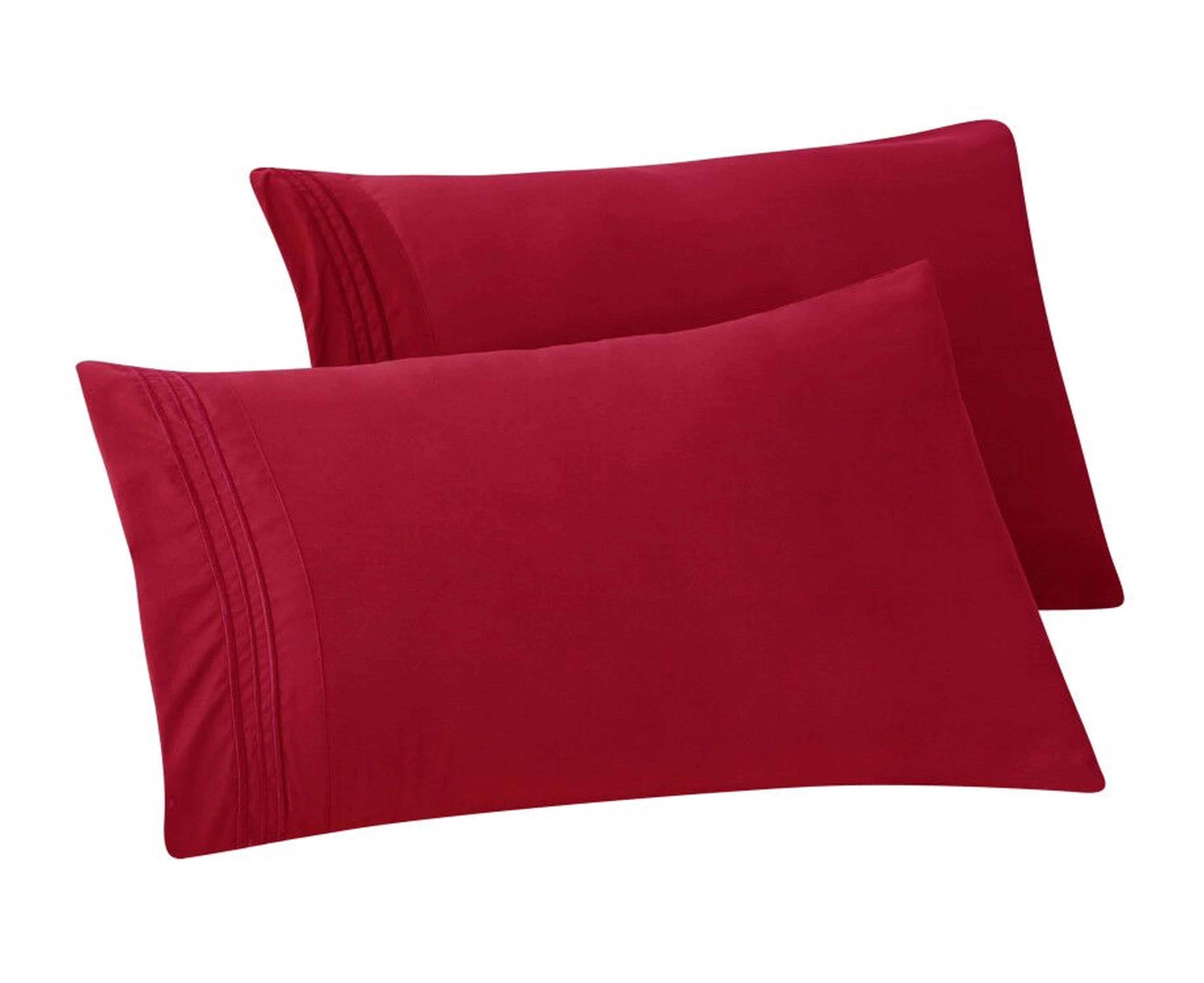 Green Elegant Comfort Set of 2 Pillowcases- 3 Line Embroidery Sustainable