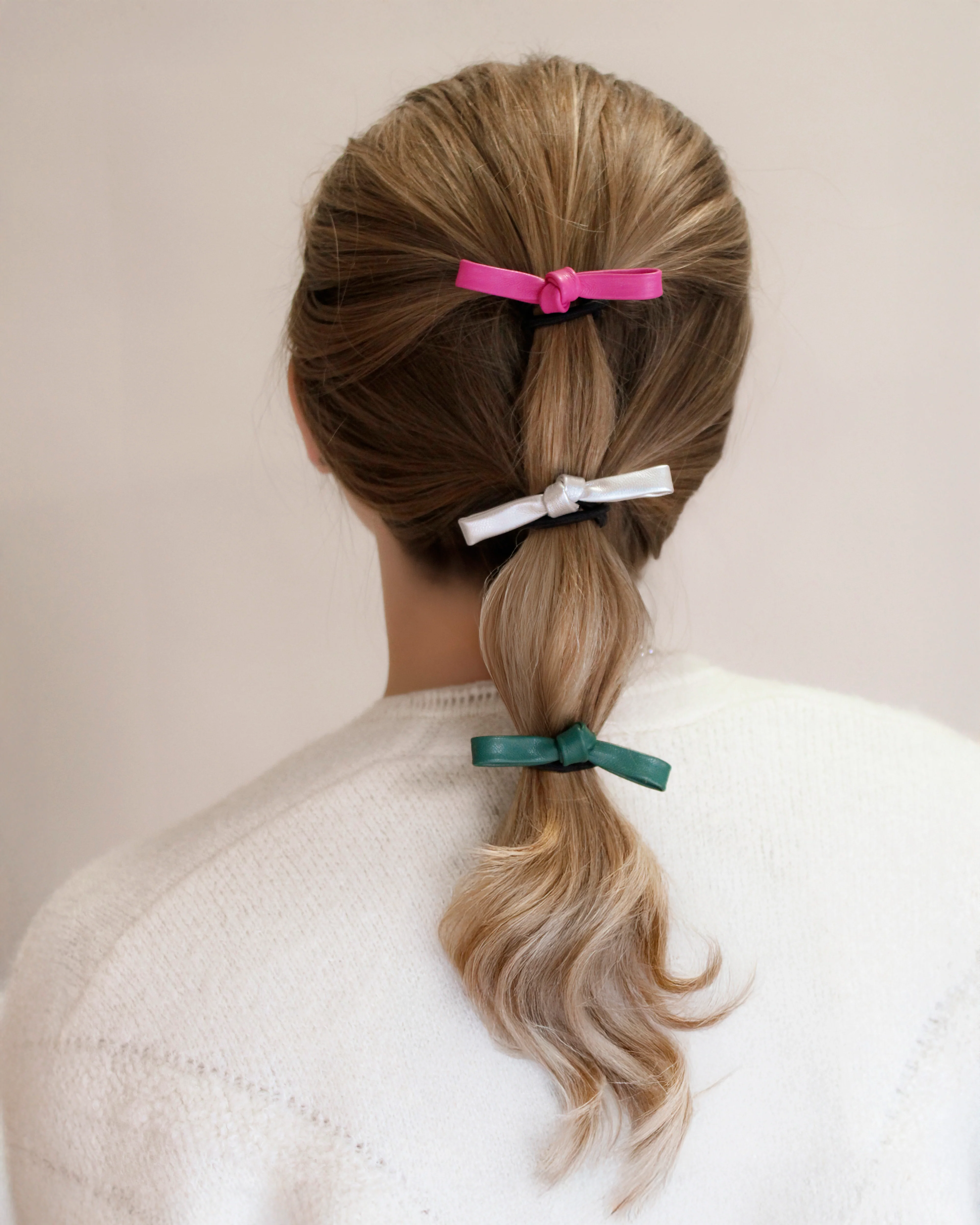 Artisan Wildwood Knot Hair Ties - Faux Leather Bows - 5 Pack Relaxed