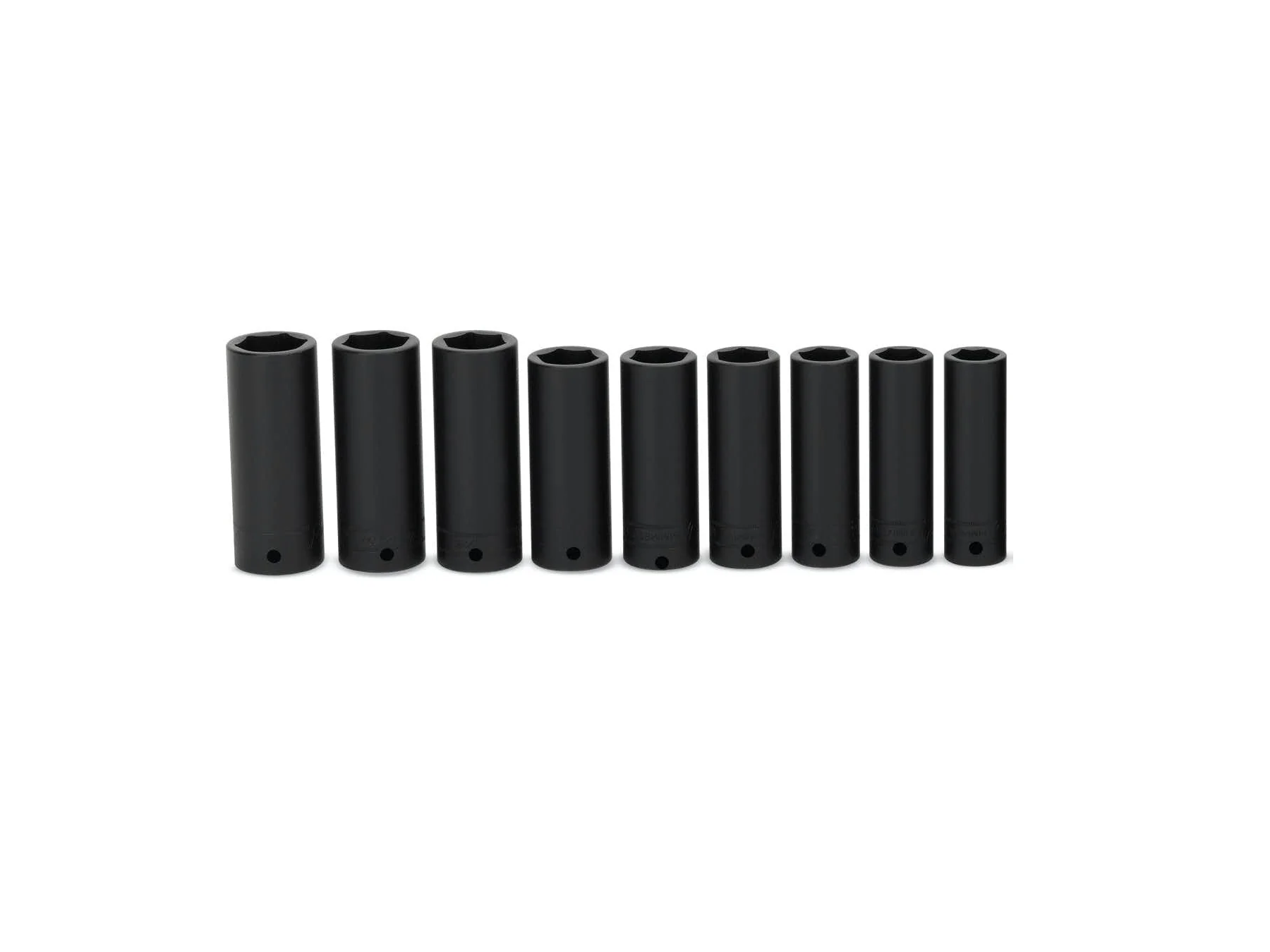 Versatile 9 Pc Deep Impact Socket Set 1 2 Drive - 6 Point with Storage Rake for Impact Wrench Mechanics Grade Convenient