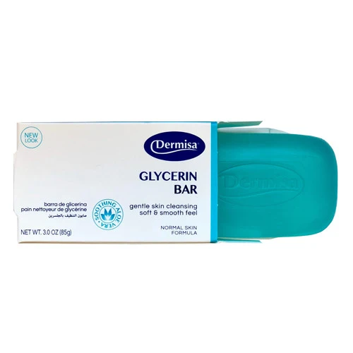 Powerful Dermisa Glycerin Bar Gentle Skin Cleansing Soft And Smooth Feel Normal Skin Formula Aloe Vera Soothing - 3 oz Natural