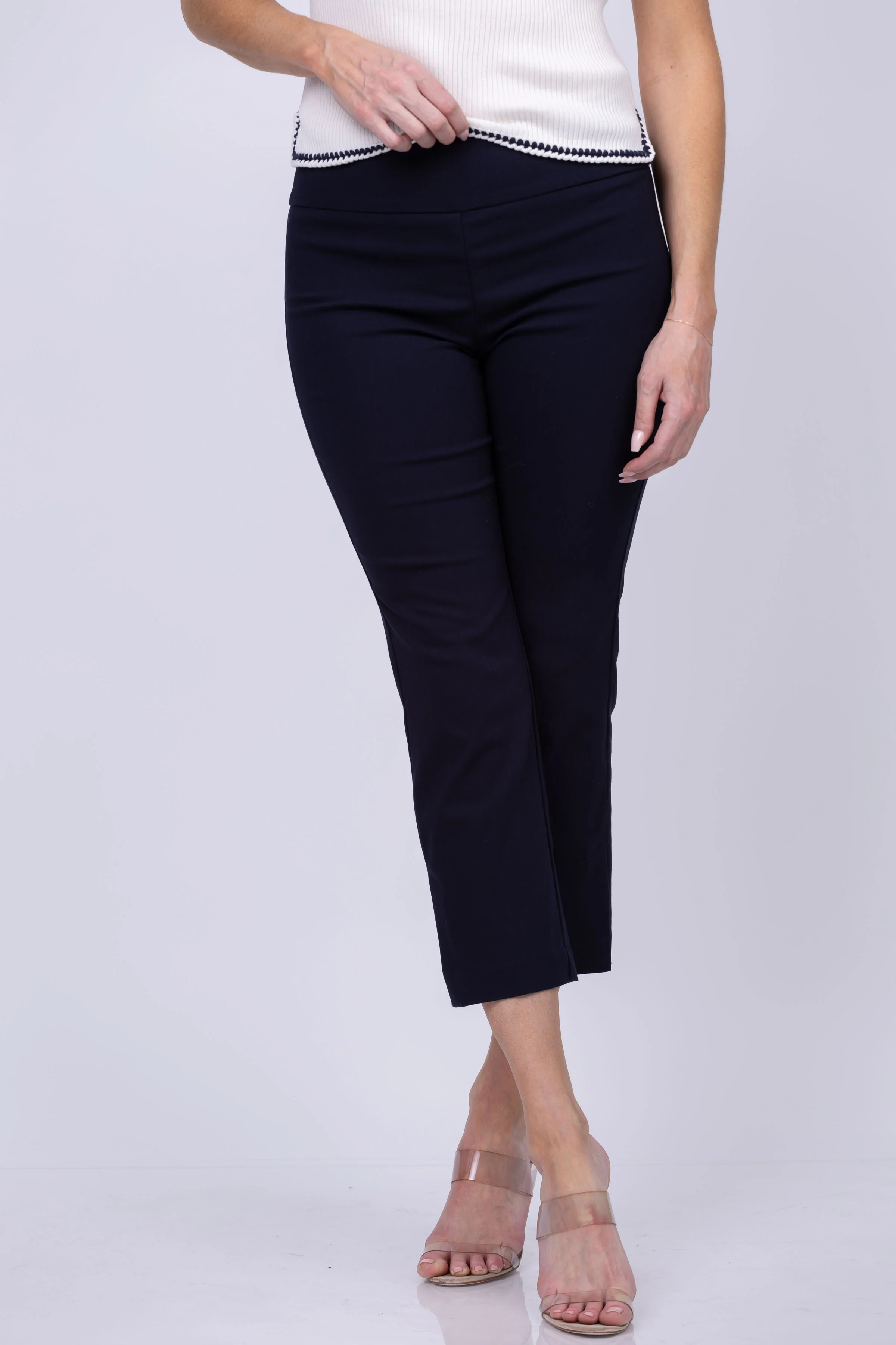 Pure Elliott Lauren Elastic Crop Pant in Navy Consistent