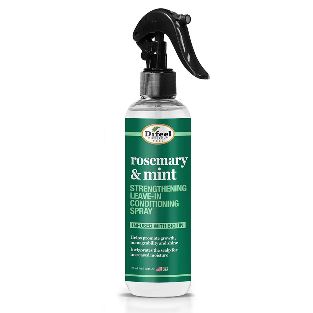 Traditional Difeel Rosemary and Mint Strengthening Leave In Conditioning Spray with Biotin 6 Oz Refined