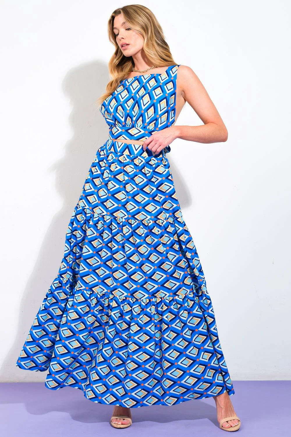 Practical Summer Journey Woven Top and Skirt Set Recyclable