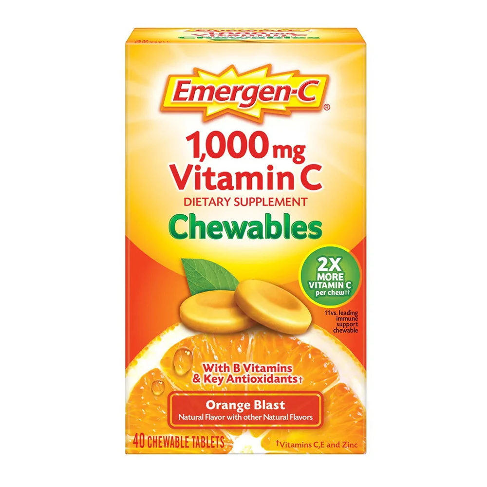 Excellent Emergen-C 1000 mg Vitamin C Orange Blast Chewable Tablets 40 Ea Clean
