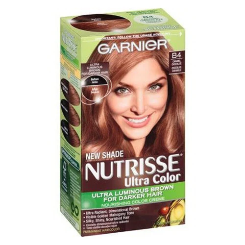 Trendy Garnier Nutrisse Ultra Color Hair Dye B4 Caramel Chocolate - Kit Authentic