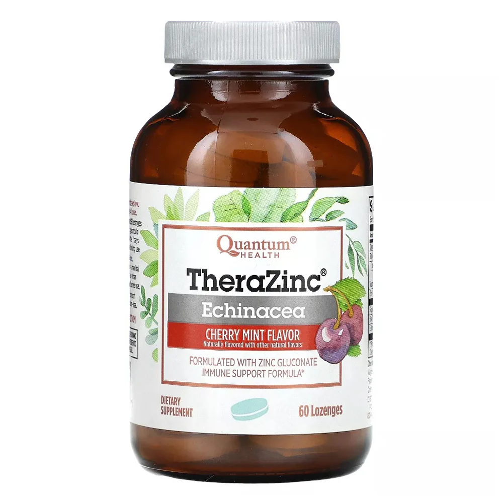 Recyclable Quantum Health TheraZinc Echinacea Immune Support Formula Lozenges Cherry Mint 60Ea Comfortable