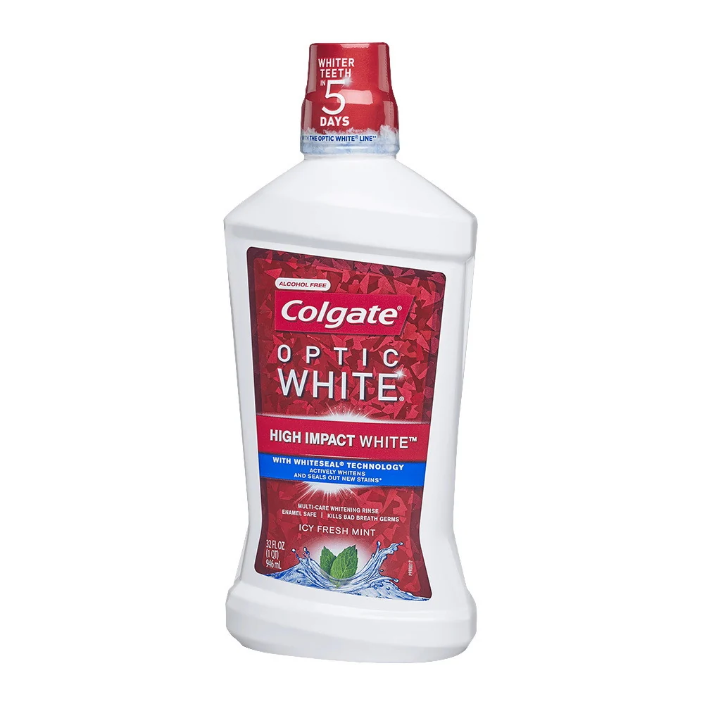 Contemporary Colgate Optic White High Impact Mouthwash Sparkling Mint 32 Oz Excellent