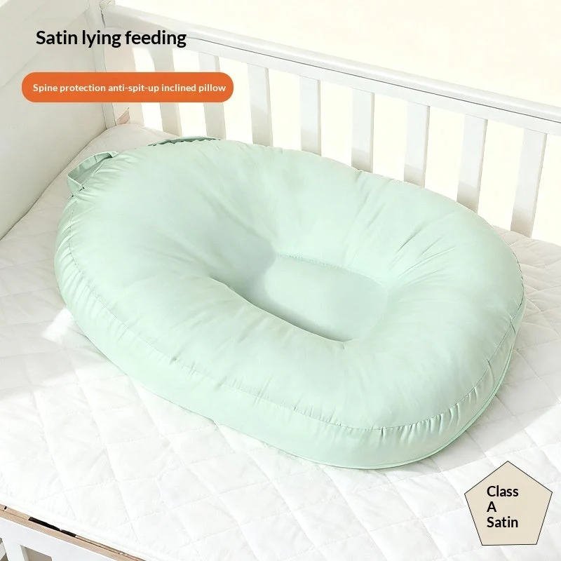 Consistent Baby Inclined Wedge Pillow – Cloud-Down Nursing Feeding Support for Newborns 0–3 Years Green