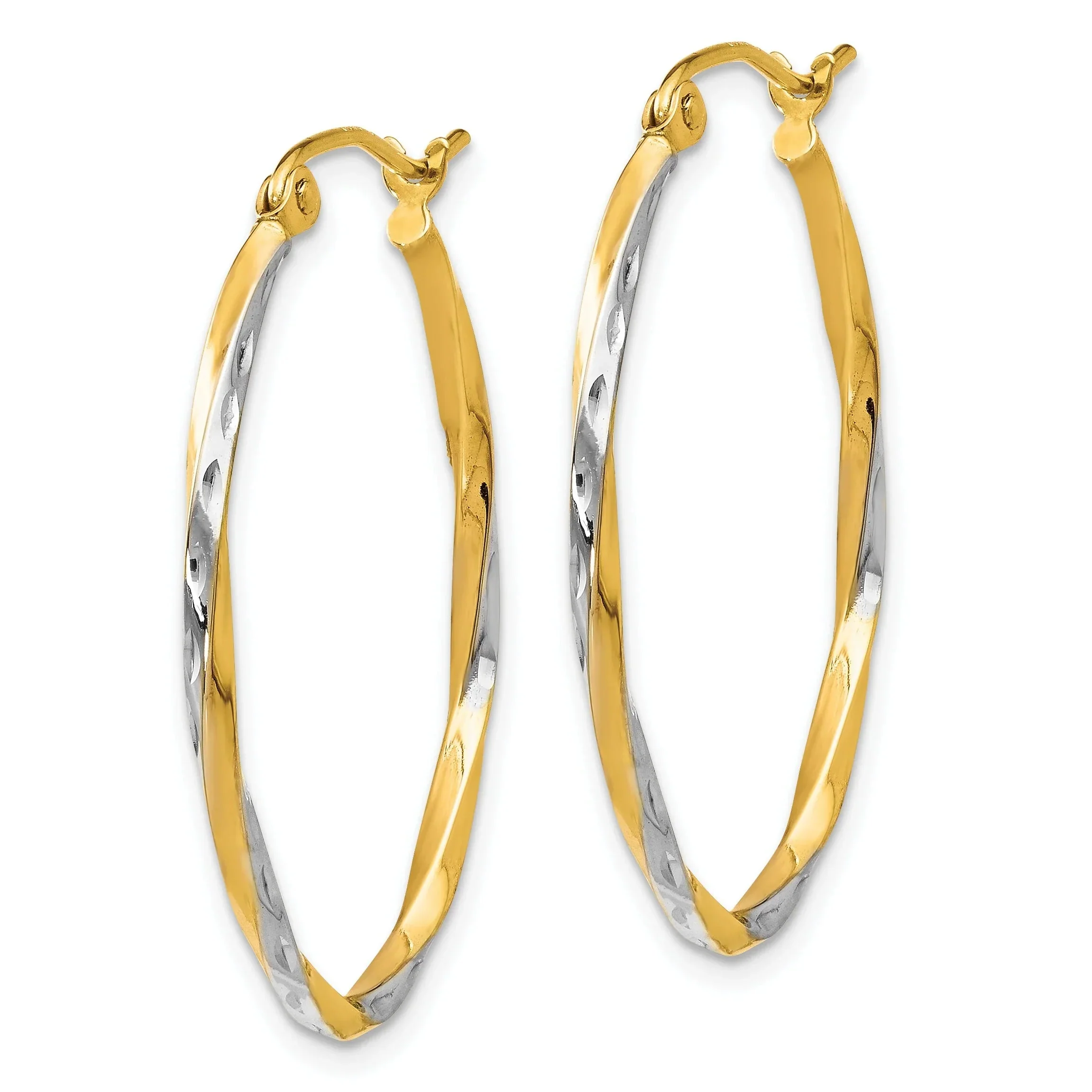 Breathable 10K Gold Oval Hoop Earrings Eco-Friendly