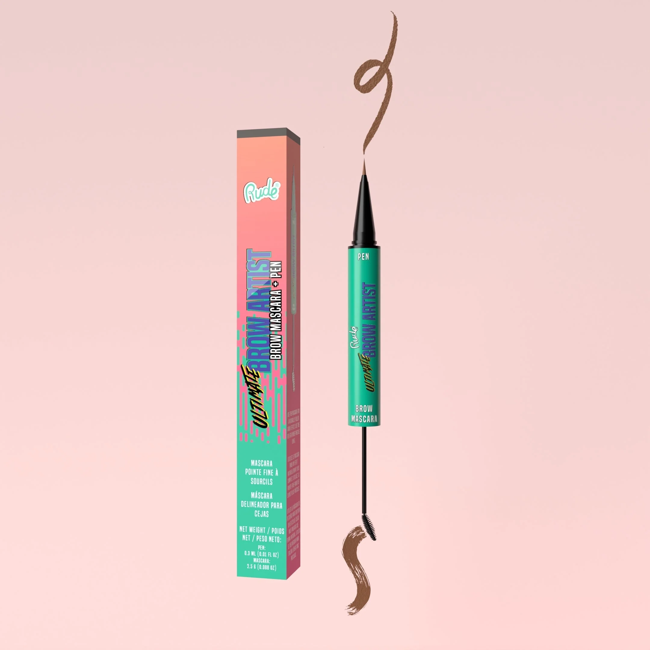 Breathable RUDE Brow Artist Brow Mascara and Pen - Hazel by Avera Group Premium Material