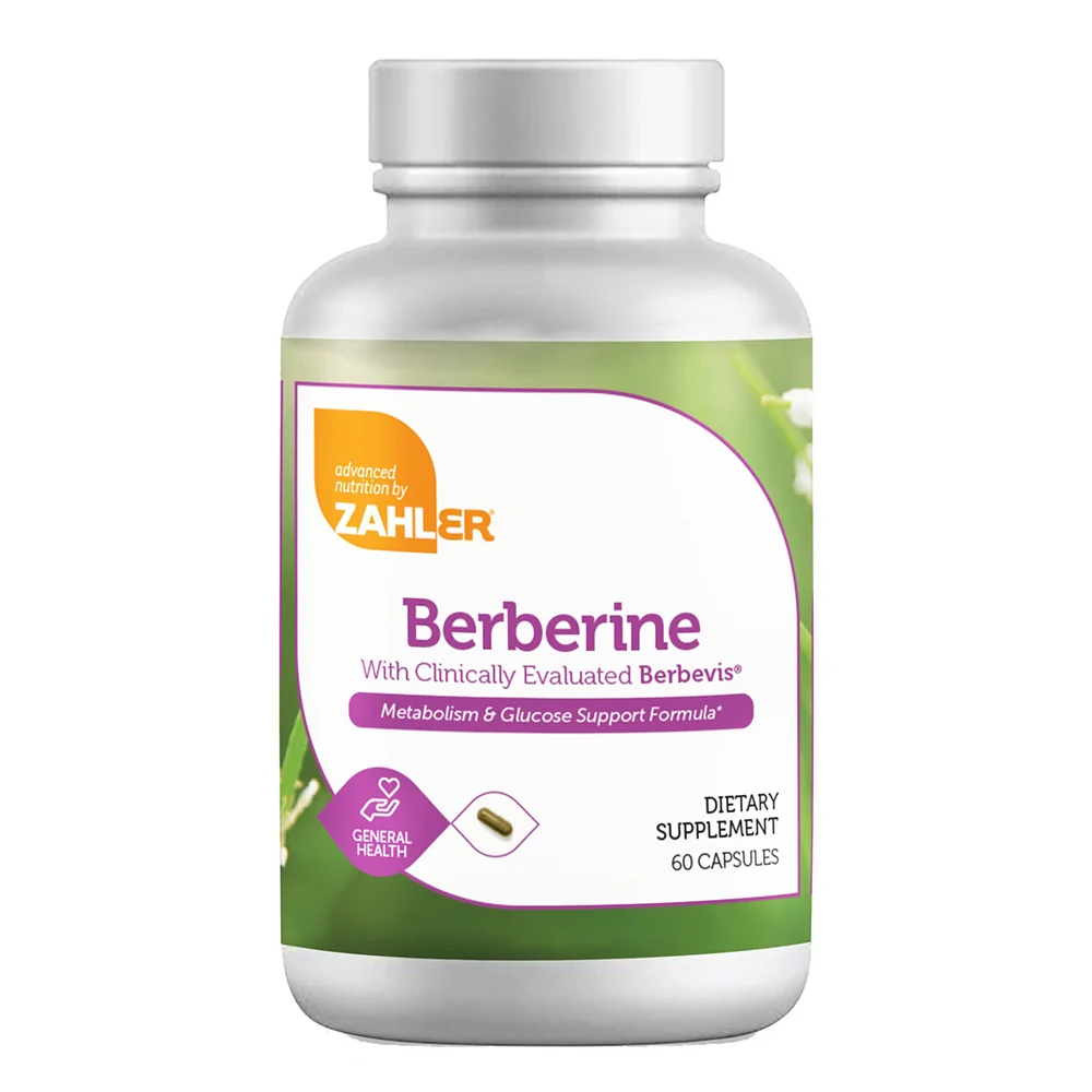 First-Class Zahler Berberine with Berbevis Metabolism and Glucose Support Formula Gluten 60Ea Fast