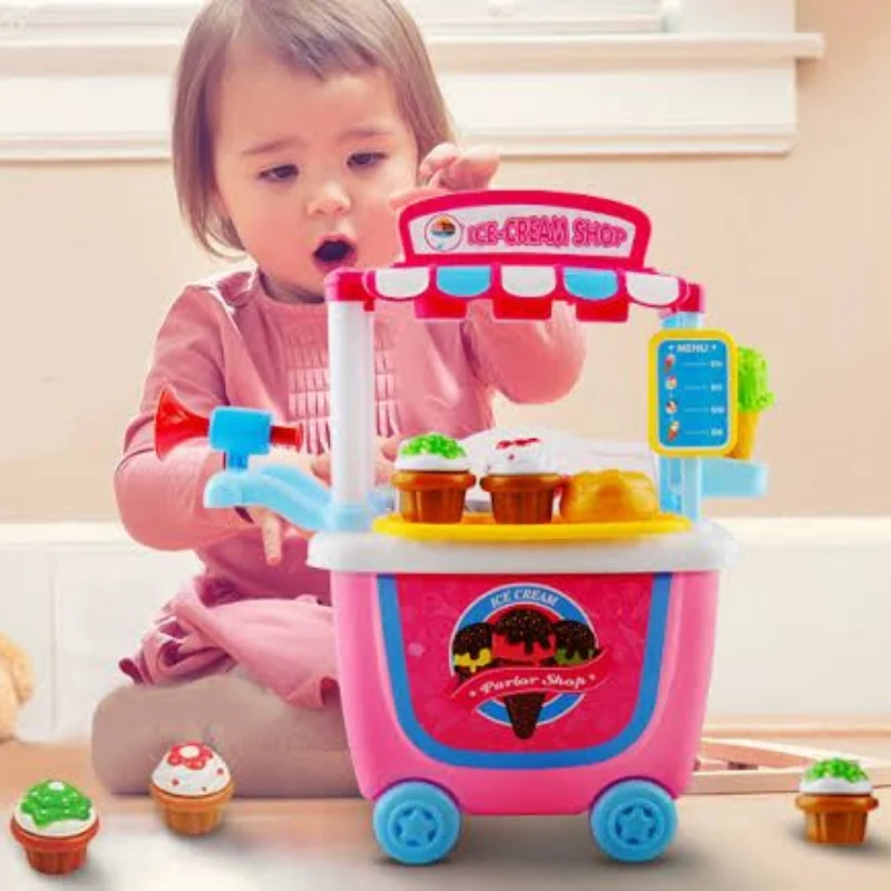 High-Quality Kids Play Food And Ice Cream Truck Toy Cart Powerful