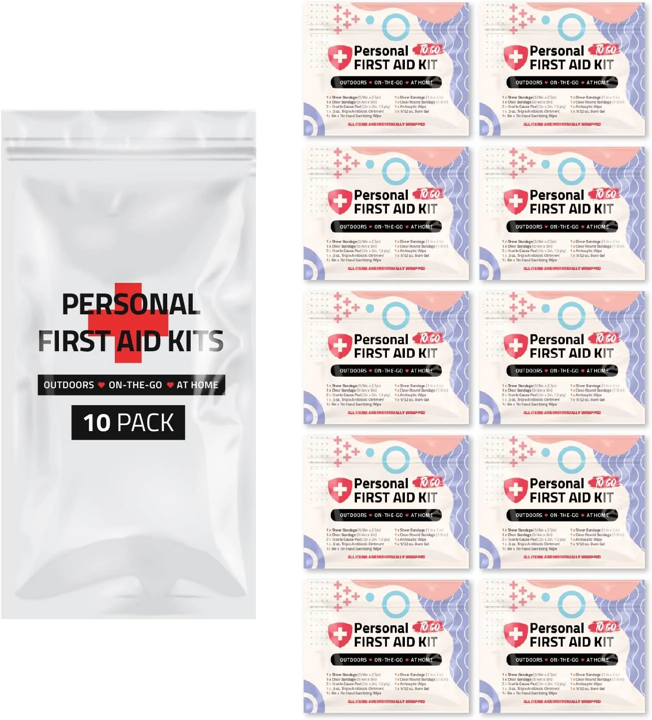 Professional Personal First Aid Kit Pack of 10 Abstract Solid