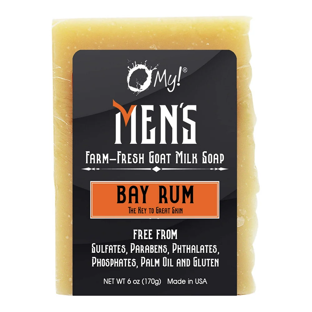 Fine O My Goat Milk Soap Bar Mens Bay Rum for Gentle Cleansing and Nourishing Skin 6Oz 170g Relaxed