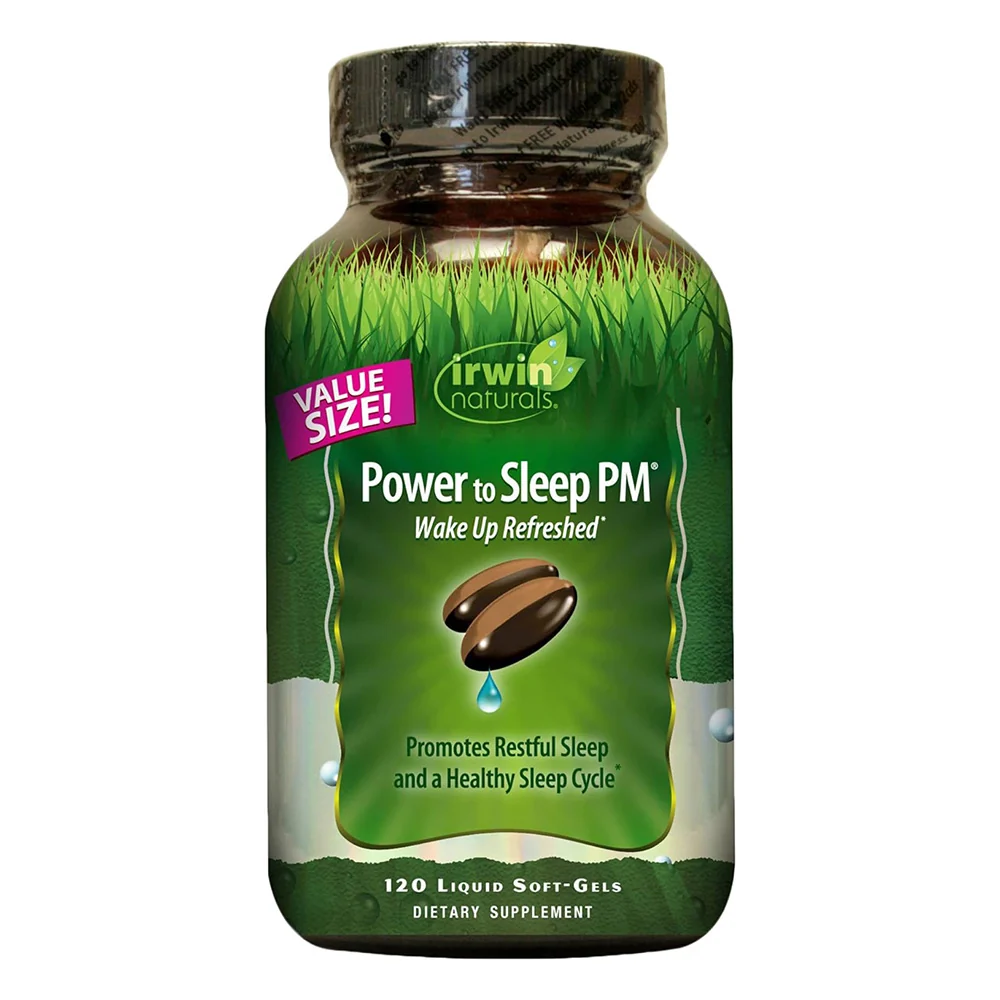Exclusive Irwin Naturals Power to Sleep PM with Melatonin Promotes Restful Sleep Softgels 120Ea Effective