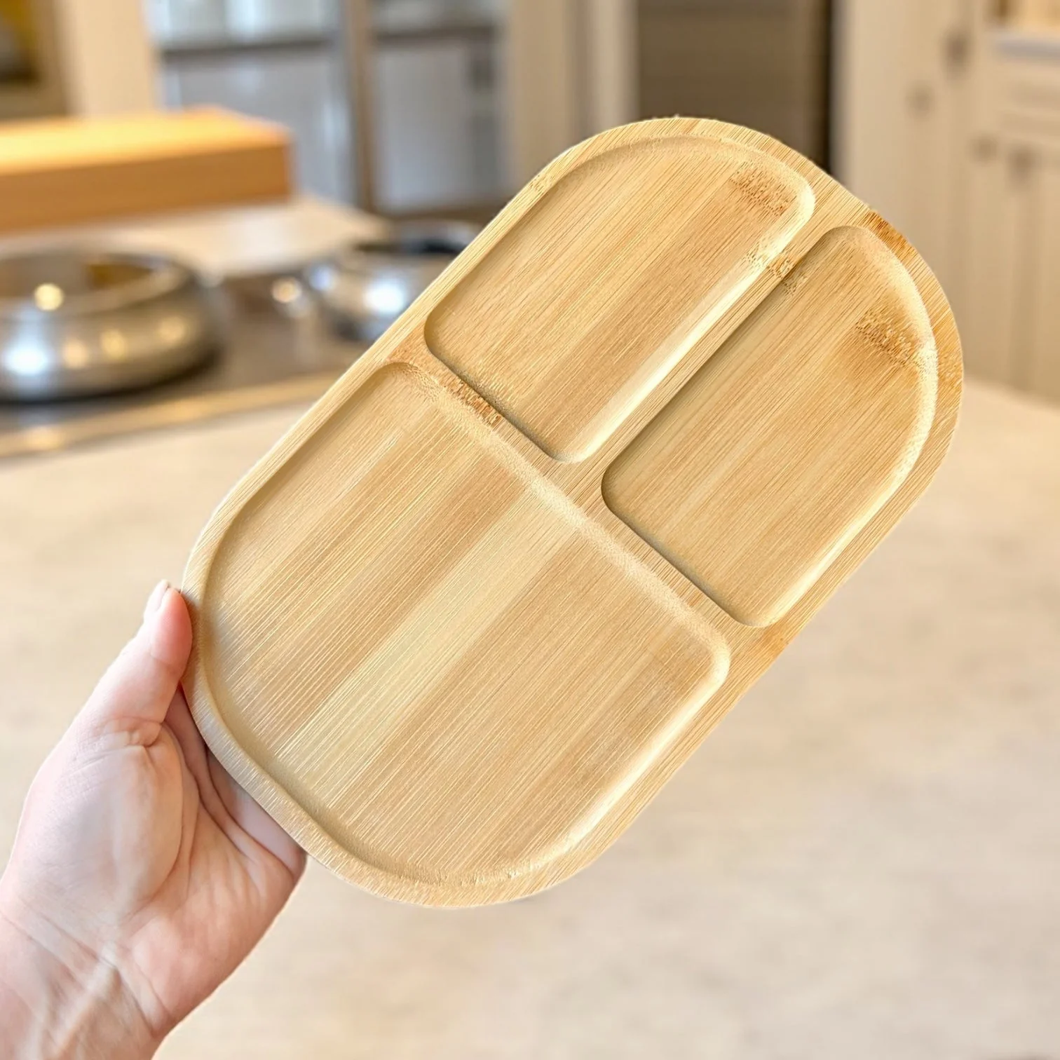Refined Bamboo Plate Sectioned Trusted
