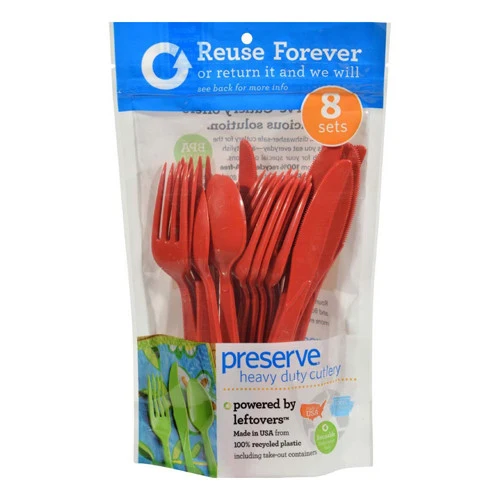 Convenient Preserve Reusable Utensil Sets Pepper Red 8 Sets 24 Ea Crafted