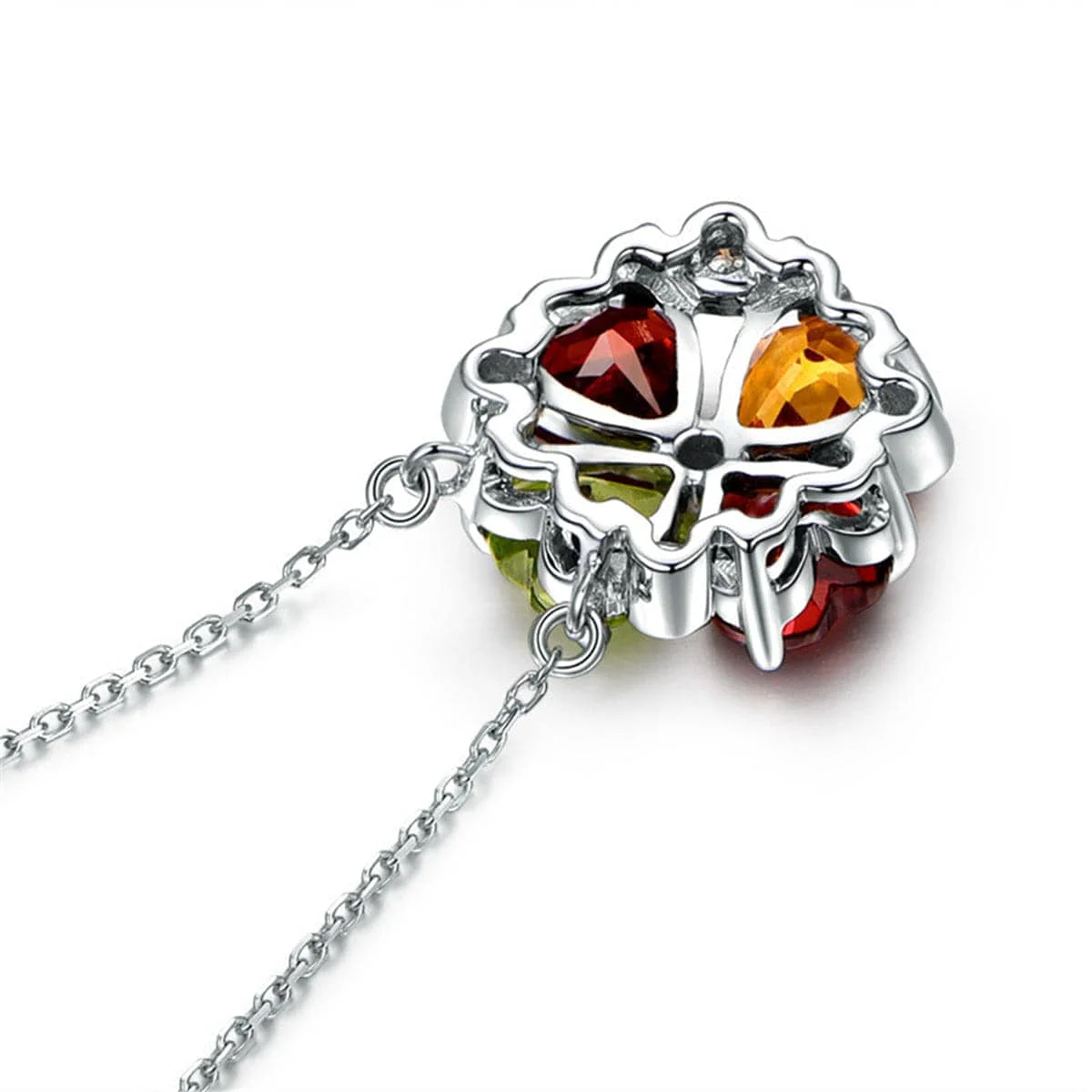 Versatile Red Cubic Zirconia Silvertone Heart Pendant Necklace Optimized