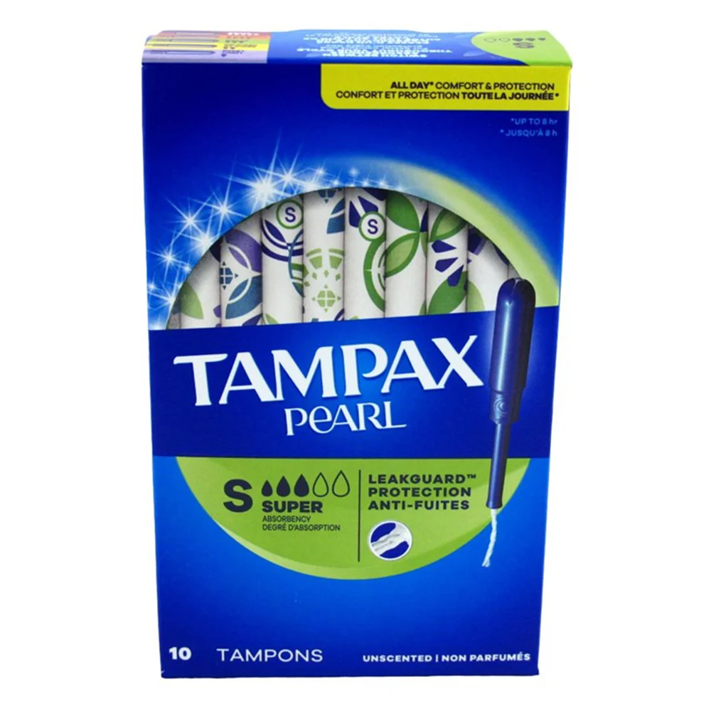 Professional Tampax Pearl Tampons Super Unscented for Menstrual Flow Absorption and Leak Protection 10Ea Official