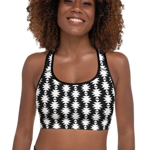 Original White Aztec Padded Sports Bra Convenient