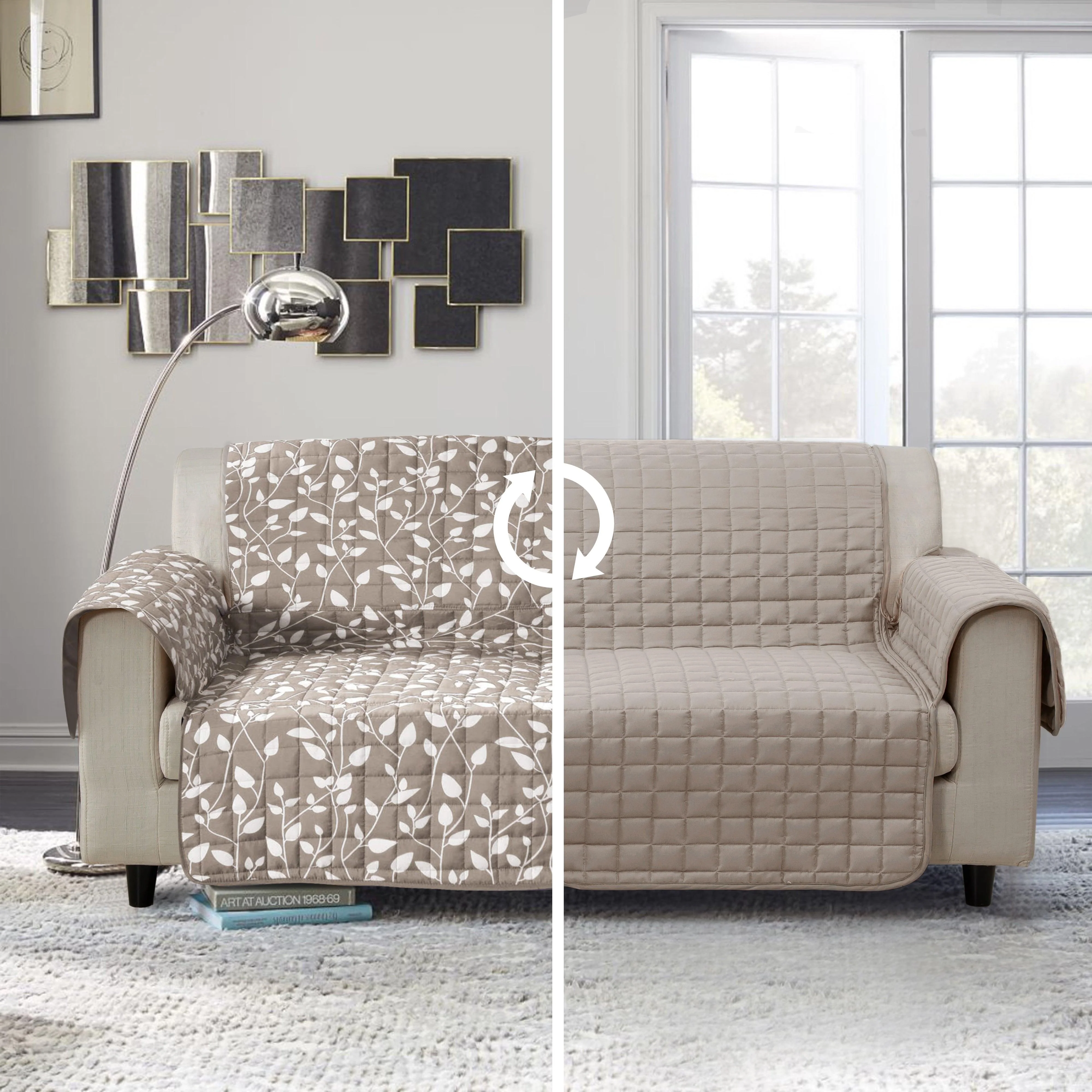 Organic Elegant Comfort Leaves Design Reversible Smart Furniture Protectors Trendy