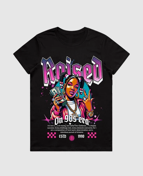 Certified G West Womens Raised On 90S Era Tee Minimalist