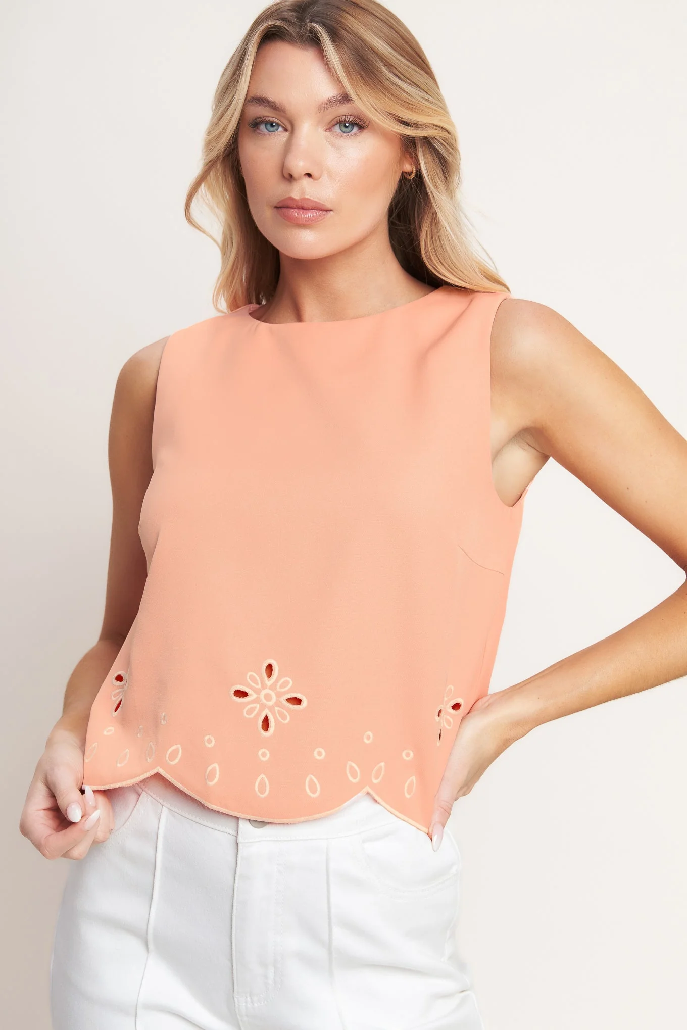 World-Class Love Peach Woven Top Casual