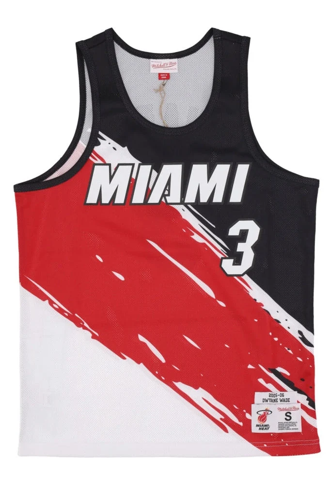 Efficient Mitchell Ness Men's Paint Brush Nn Mesh Tank Heat Dwyane Wade Trusted