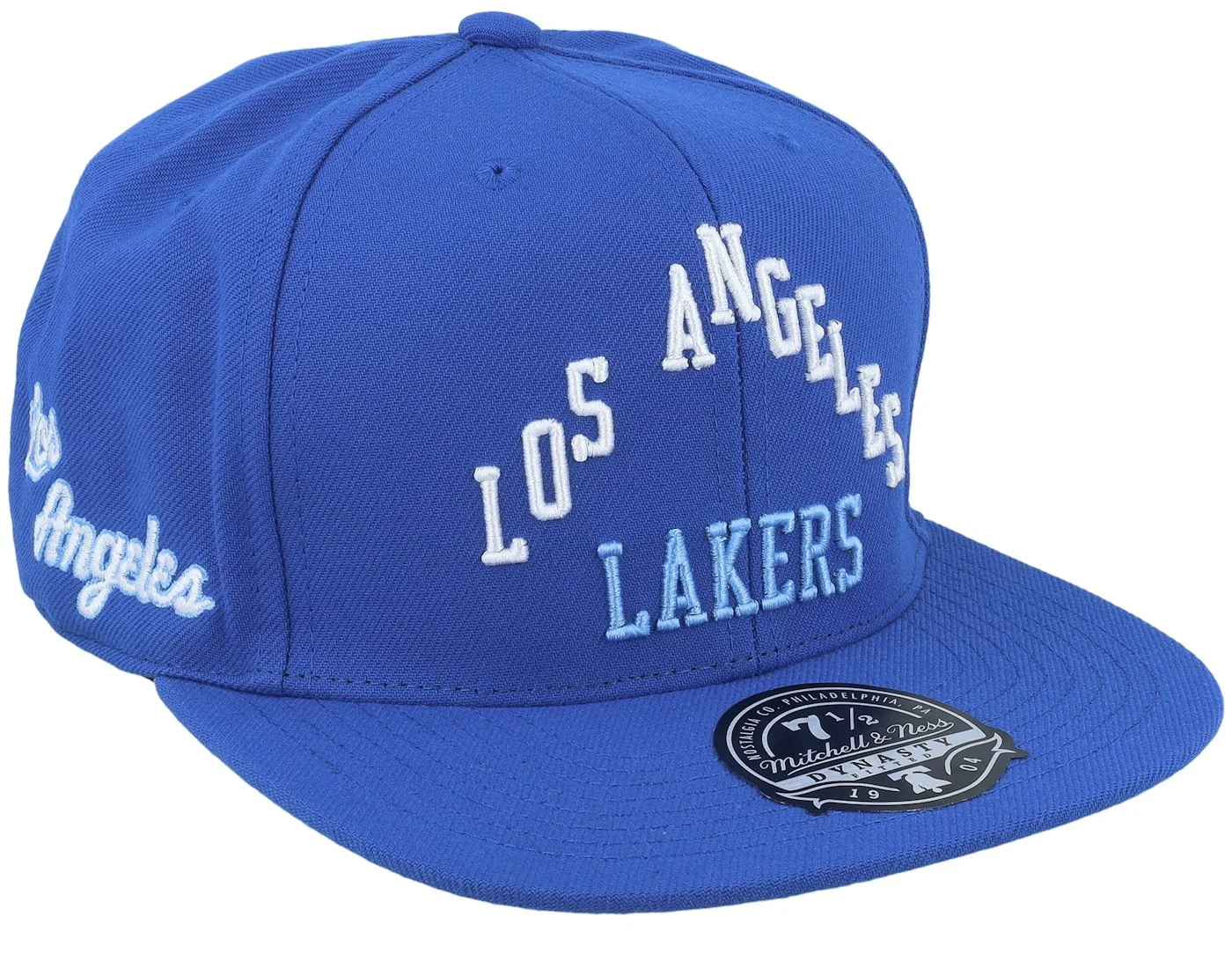 Casual Mitchell Ness Men's NBA Logo History Fitted Hwc Lakers Fitted Caps Exclusive