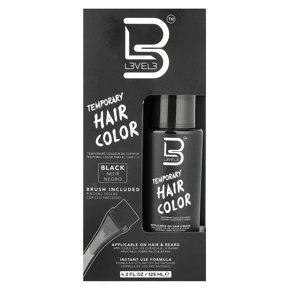 Powerful Level 3 Temporary Hair Dye Black Instant Color and Bold Coverage 4.2Oz 125ml Fine