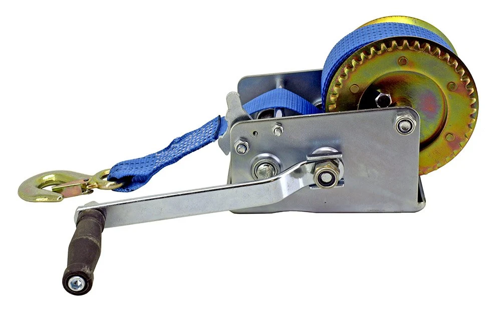 Artisan 3200 lbs Web Strap 2 Gear Hand Crank Gear Winch for ATV Boat Trailer First-Class